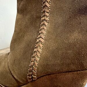 Charlies Dark Brown Suede Heeled Boots